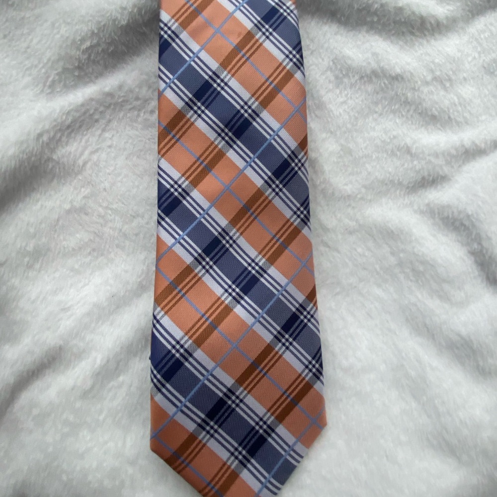 Saddlebred Orange and Blue Plaid Tie
